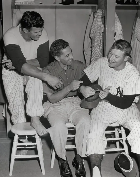 Framed Print : Yankee Players Sitting in Locker Room Framed Print : Yankee Players Sitting in Locker Room