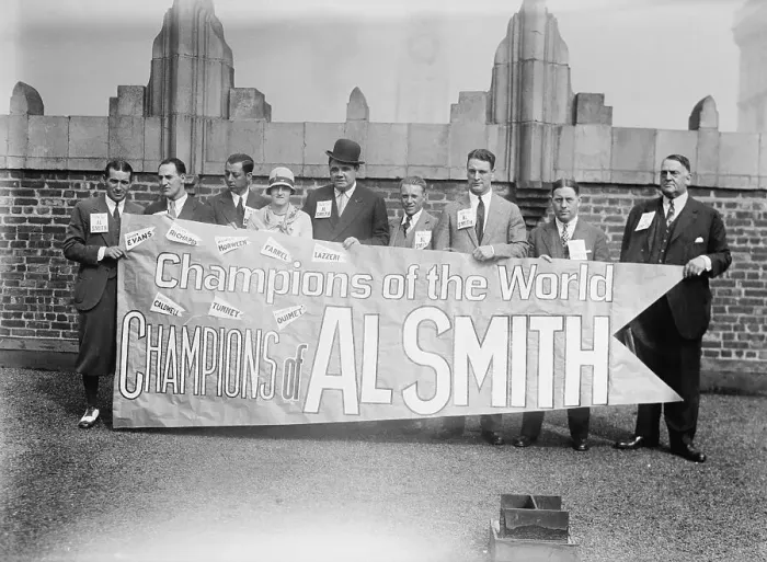 Framed Print : Yankee Teammates Supporting Al Smith Framed Print : Yankee Teammates Supporting Al Smith