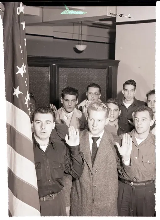 Framed Print : Yankee Whitey Ford Taking the Army Oath Framed Print : Yankee Whitey Ford Taking the Army Oath