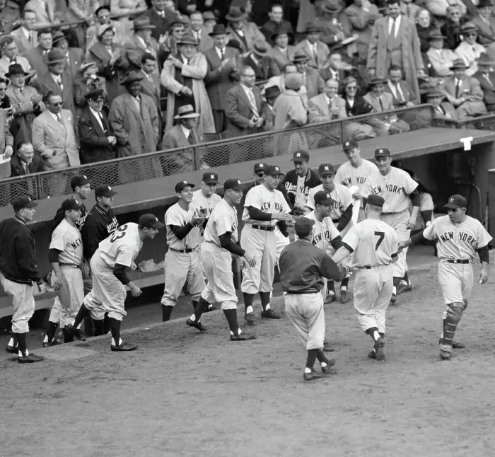 Framed Print : Yankees Congratulating Mickey Mantle Framed Print : Yankees Congratulating Mickey Mantle