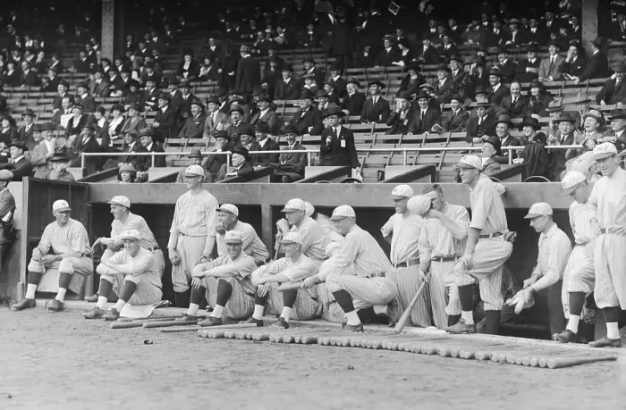 Framed Print : Yankees Gazing at Baseball Game from Sidelines Framed Print : Yankees Gazing at Baseball Game from Sidelines