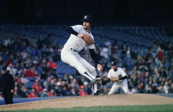 Framed Print : Yankees Pitcher Ron Guidry Pitching During Baseball Game Framed Print : Yankees Pitcher Ron Guidry Pitching During Baseball Game