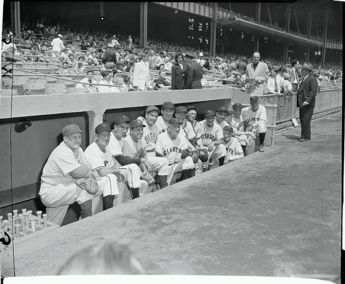 Framed Print : Former Yankees Waiting In Dugout