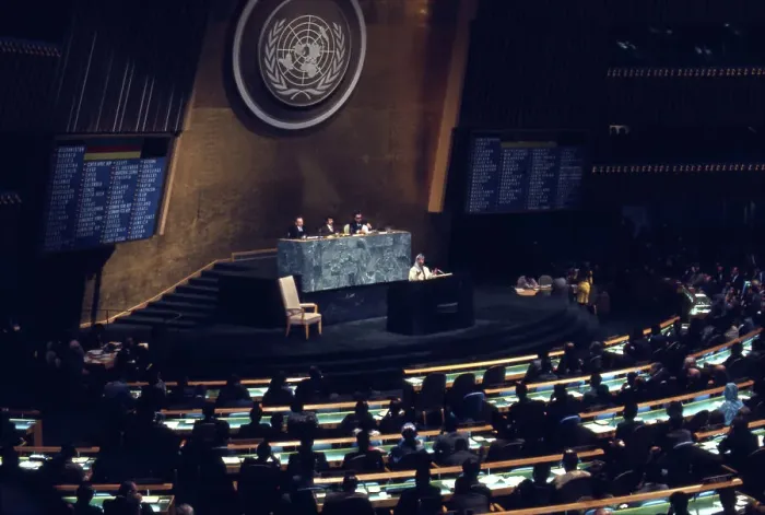 Framed Print : Yasser Arafat Addressing the U.N. General Assembly