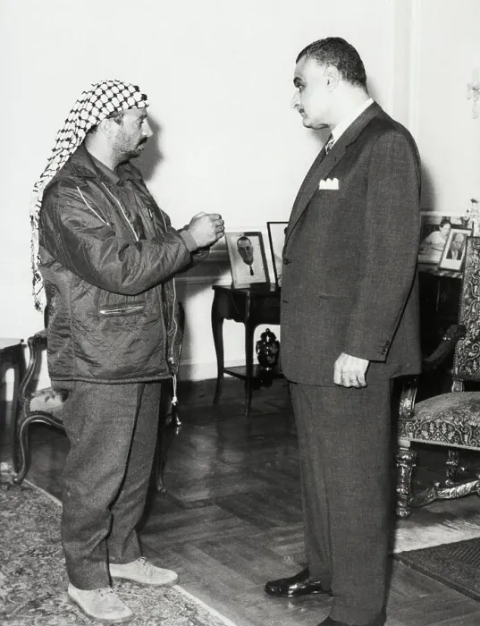 Framed Print : Yasser Arafat and President Nasser Meet in Cairo Framed Print : Yasser Arafat and President Nasser Meet in Cairo