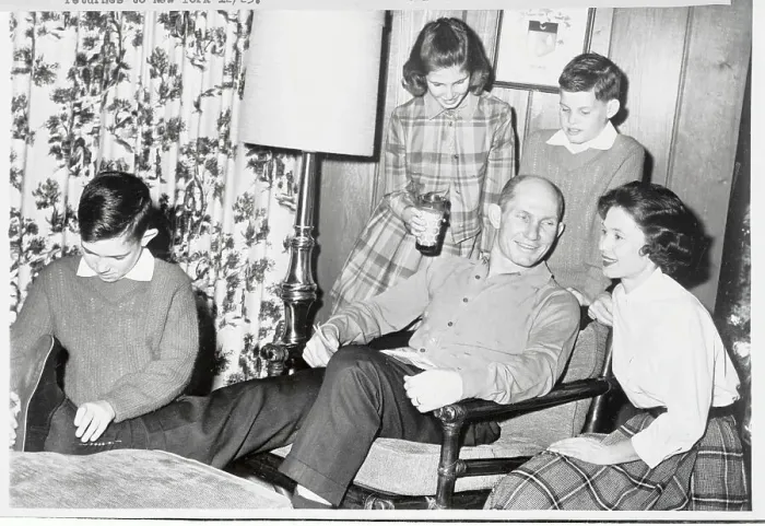 Framed Print : Y.A.Tittle and His Family Framed Print : Y.A.Tittle and His Family