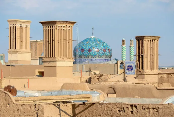 Framed Print : Yazd cityscape with ancient wind towers, Iran Framed Print : Yazd cityscape with ancient wind towers, Iran