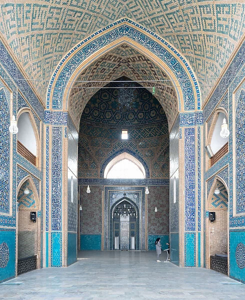 Yazd Jameh mosque decorated interior, Iran