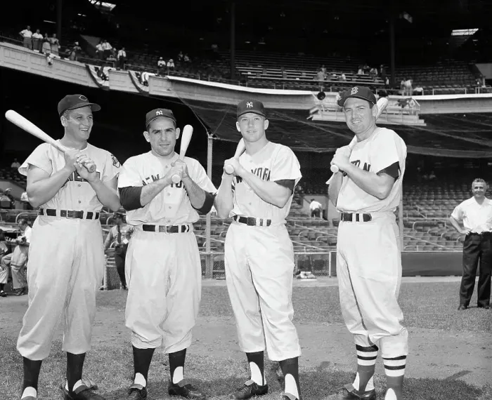 Framed Print : Y.Berra, A.Rosen, M.Mantle, G.Kell In Pose