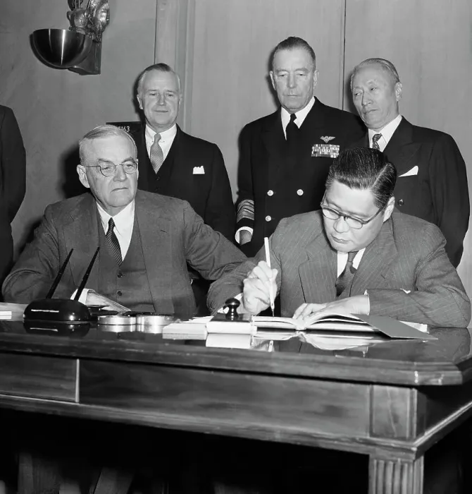 Framed Print : Yeh Kung-Chao Signing Defense Pact Framed Print : Yeh Kung-Chao Signing Defense Pact