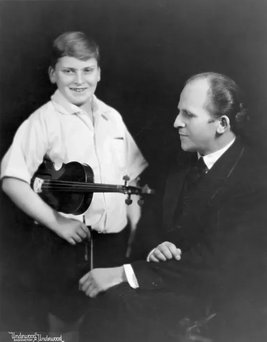 Framed Print : Yehudi Menuhin Posing with Teacher Framed Print : Yehudi Menuhin Posing with Teacher