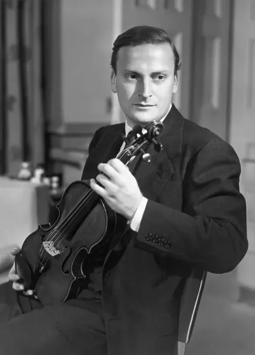 Framed Print : Yehudi Menuhin Seated with Violin