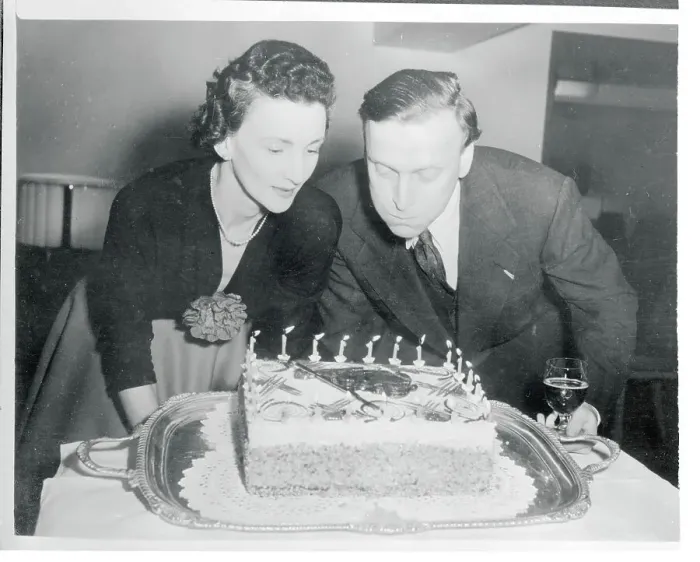 Framed Print : Yehudi Menuhin and Wife Near Candled Cake Framed Print : Yehudi Menuhin and Wife Near Candled Cake