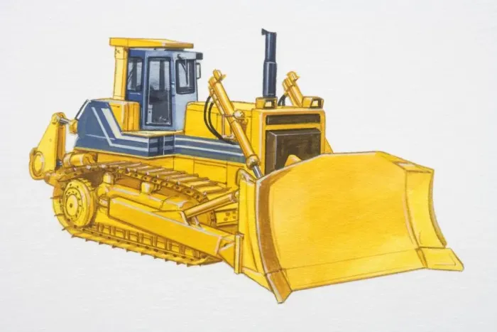 Framed Print : Yellow bulldozer Framed Print : Yellow bulldozer