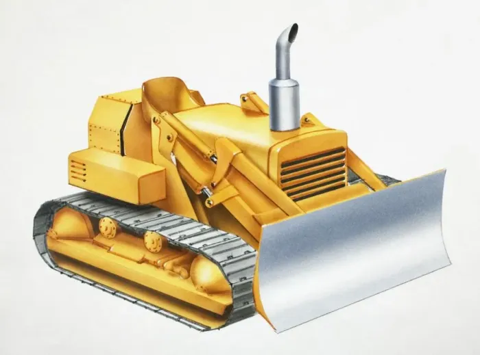 Framed Print : Yellow bulldozer Framed Print : Yellow bulldozer