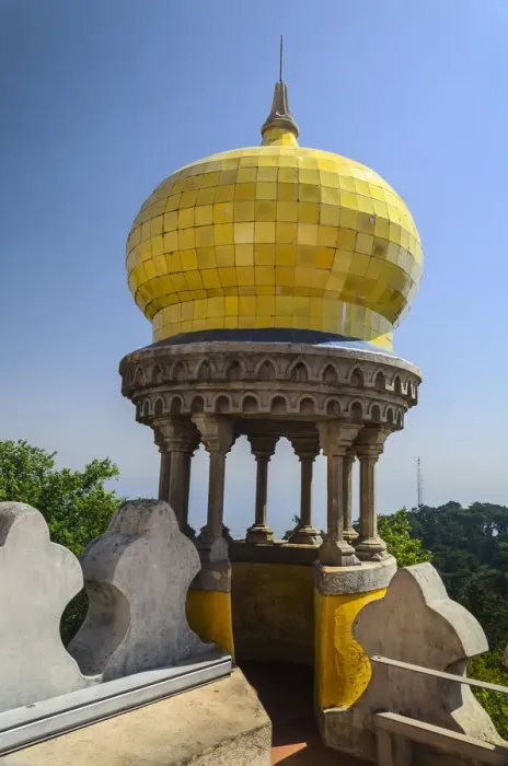 Framed Print : Yellow dome in the palace of the Pena in sintra portugal
