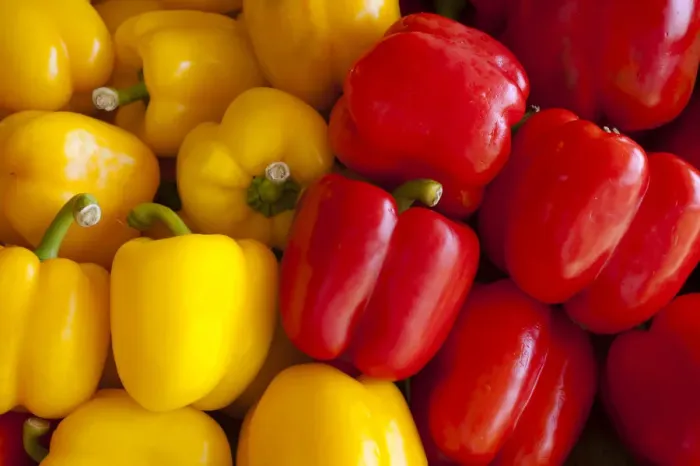 Framed Print : Yellow and red peppers Framed Print : Yellow and red peppers