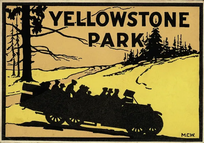 Framed Print : Yellowstone Park Luggage Label