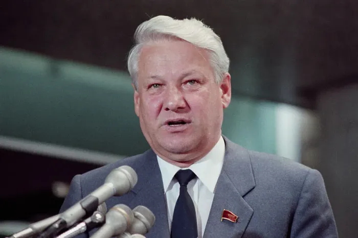 Framed Print : Yeltsin Speaking at Press Conference Framed Print : Yeltsin Speaking at Press Conference