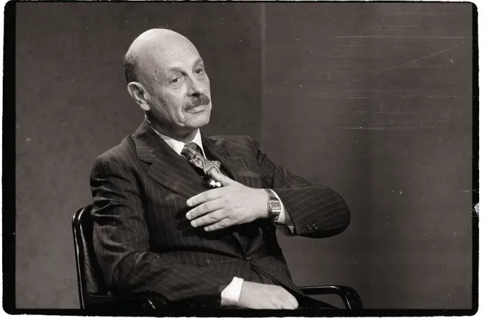 Framed Print : Yigal Yadin Gives Interview Framed Print : Yigal Yadin Gives Interview