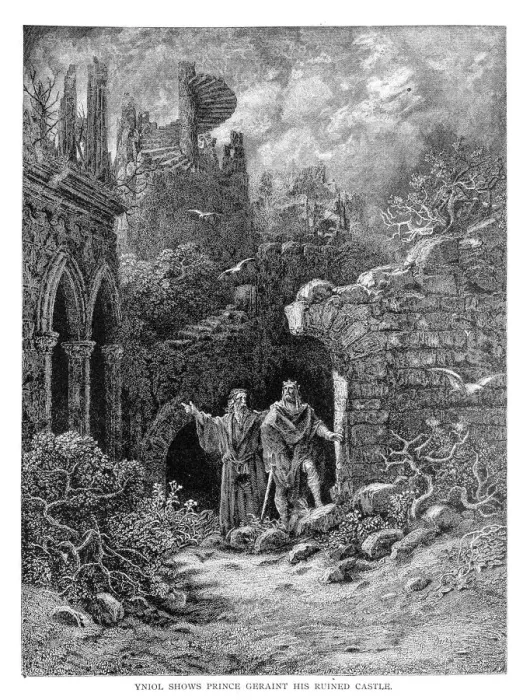 Framed Print : Yniol and Prince Gerain engraving Framed Print : Yniol and Prince Gerain engraving