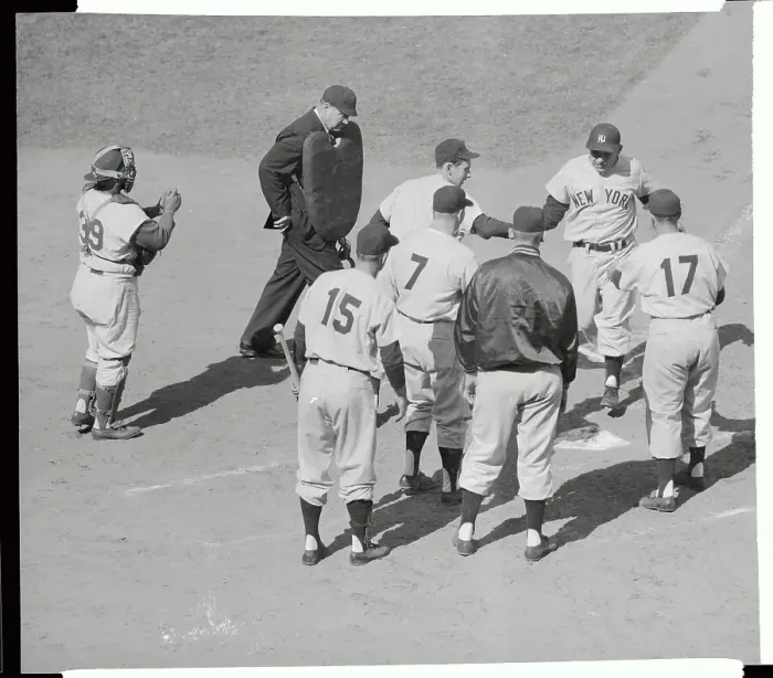 Framed Print : Yogi Berra Hitting Grand Slam Framed Print : Yogi Berra Hitting Grand Slam