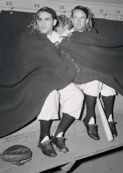 Framed Print : Yogi Berra and McQuinn Wrapped in Blankets Framed Print : Yogi Berra and McQuinn Wrapped in Blankets