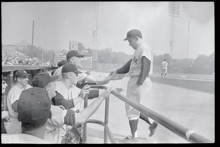 Framed Print : Yogi Berra Shaking Hands With Players Framed Print : Yogi Berra Shaking Hands With Players