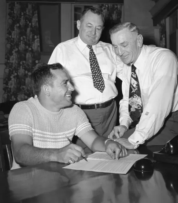 Framed Print : Yogi Berra Signing Contract Framed Print : Yogi Berra Signing Contract