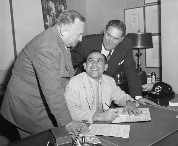 Framed Print : Yogi Berra Signing Contract Framed Print : Yogi Berra Signing Contract