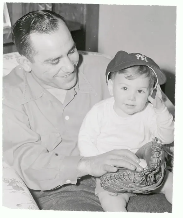 Framed Print : Yogi Berra with Son Framed Print : Yogi Berra with Son