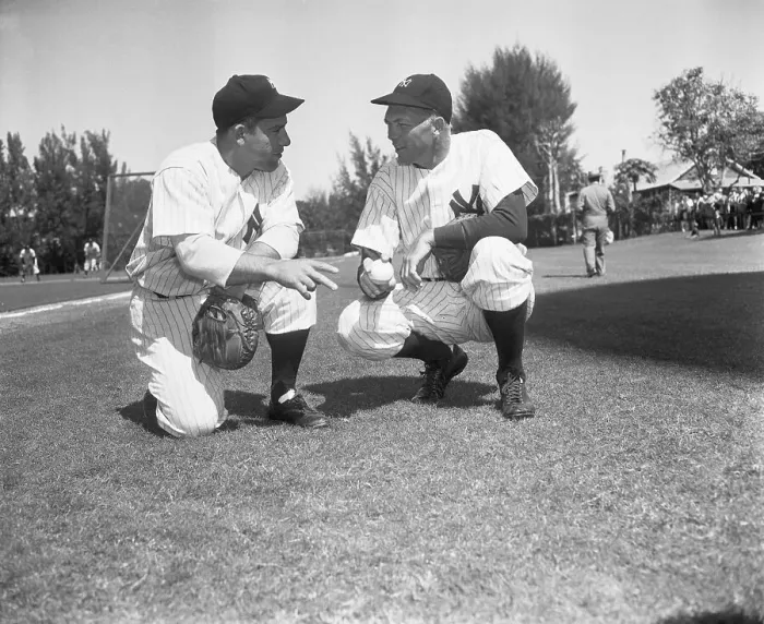 Framed Print : Yogi Berra Speaking with Manager Framed Print : Yogi Berra Speaking with Manager