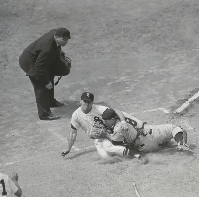 Framed Print : Yogi Berra Tagging Runner Out Framed Print : Yogi Berra Tagging Runner Out