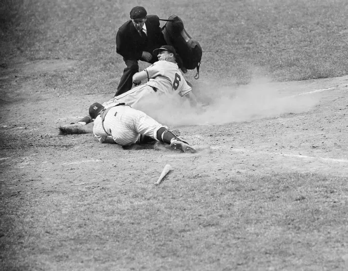 Framed Print : Yogi Berra Trying to Make Tag Framed Print : Yogi Berra Trying to Make Tag