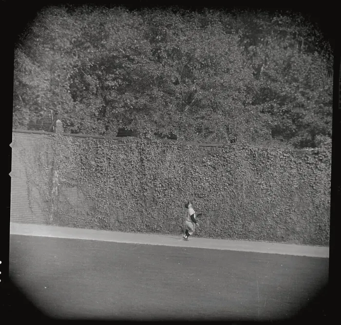 Framed Print : Yogi Berra Watching Ball Going Over Wall Framed Print : Yogi Berra Watching Ball Going Over Wall