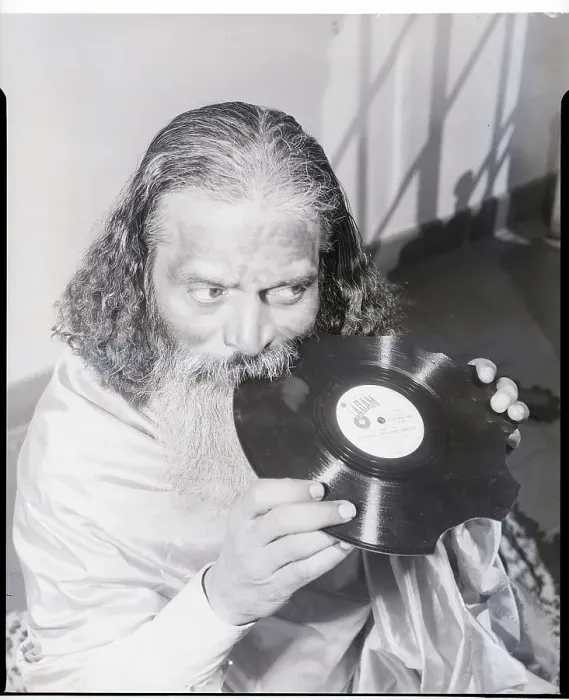Framed Print : Yogi L.S. Rao Chewing Phonograph Record Framed Print : Yogi L.S. Rao Chewing Phonograph Record