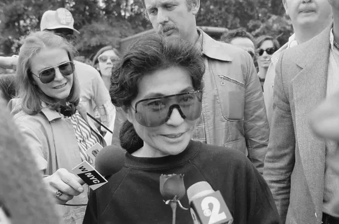 Framed Print : Yoko Ono Attending Peace Rally Framed Print : Yoko Ono Attending Peace Rally