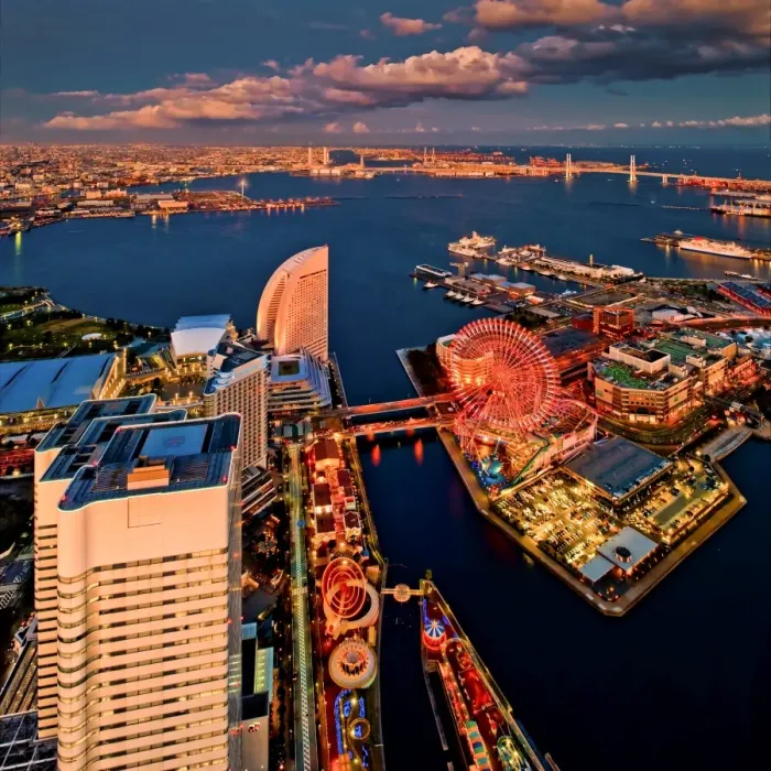 Framed Print : Yokohama bay in evening, square Framed Print : Yokohama bay in evening, square