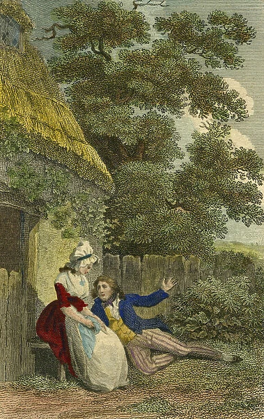 Young 18 th century couple flirting