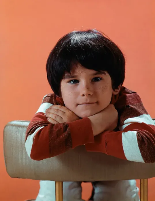Framed Print : Young Actor Brandon Cruz Backwards in Chair Framed Print : Young Actor Brandon Cruz Backwards in Chair