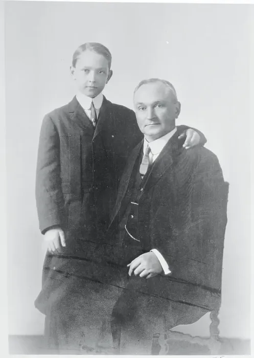 Framed Print : Young Actor Frederic March Posing with His Dad Framed Print : Young Actor Frederic March Posing with His Dad