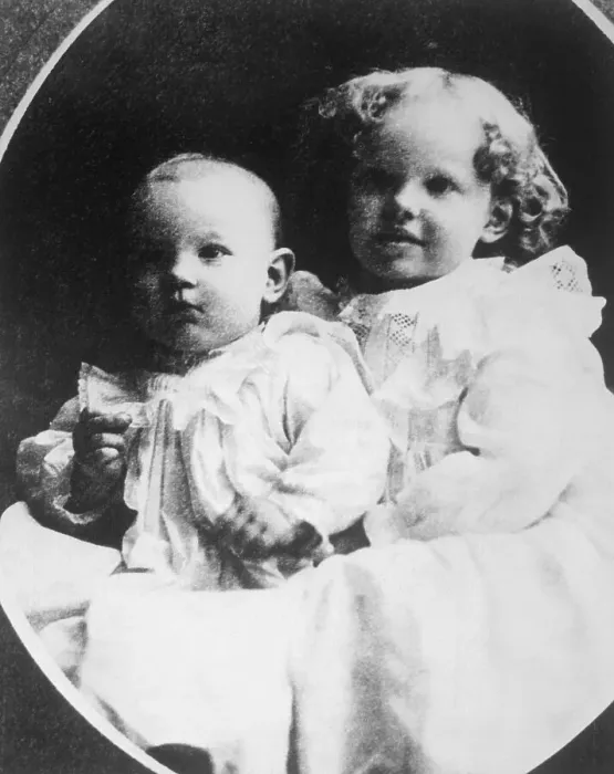 Framed Print : Young Amelia Earhart with Sister Framed Print : Young Amelia Earhart with Sister