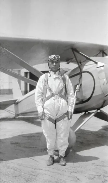 Framed Print : Young Asian Pilot Henry Ohye by Airplane Framed Print : Young Asian Pilot Henry Ohye by Airplane