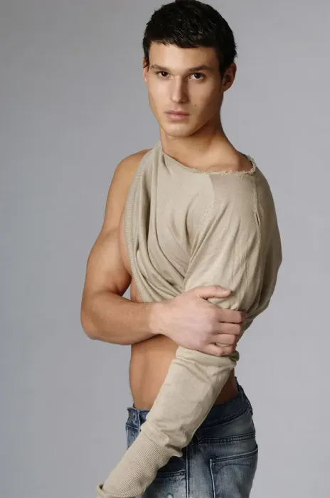Framed Print : Young athlete in jeans, with half-naked chest Framed Print : Young athlete in jeans, with half-naked chest