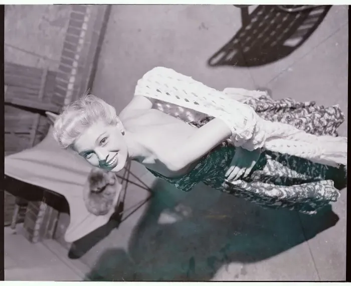 Framed Print : Young Betsy Palmer Posing on Patio Framed Print : Young Betsy Palmer Posing on Patio