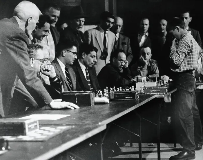 Framed Print : Young Bobby Fischer Playing Multiple Chess Games Framed Print : Young Bobby Fischer Playing Multiple Chess Games