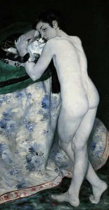 Framed Print : Young Boy with a Cat, by Pierre-Auguste Renoir, 1868, 19th Century, oil on canvas Framed Print : Young Boy with a Cat, by Pierre-Auguste Renoir, 1868, 19th Century, oil on canvas
