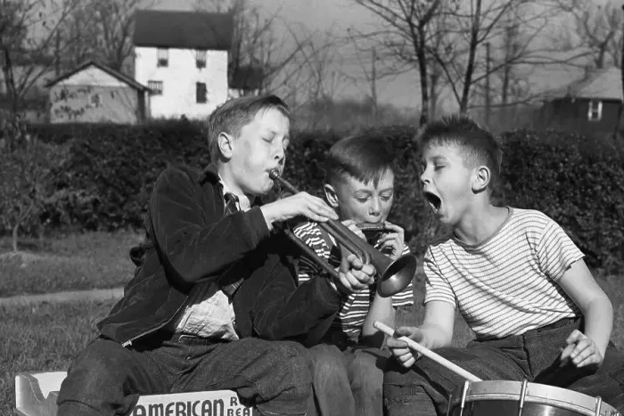 Framed Print : Three Young Boys Playing Musical Instruments Framed Print : Three Young Boys Playing Musical Instruments