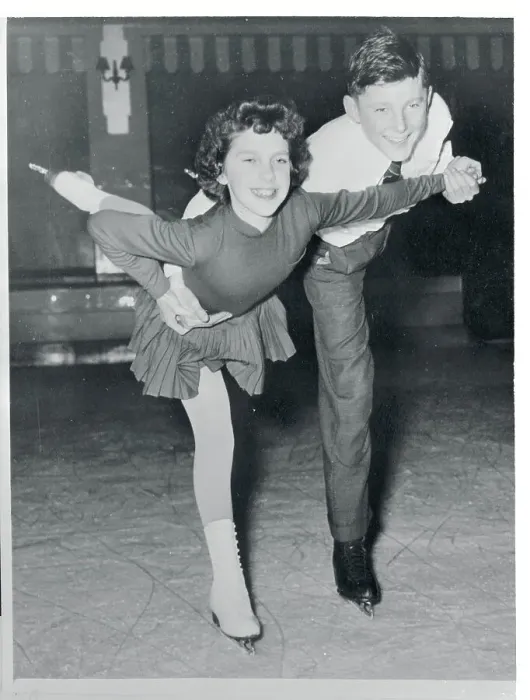 Framed Print : Young British Couple Performing Skating Routine Framed Print : Young British Couple Performing Skating Routine