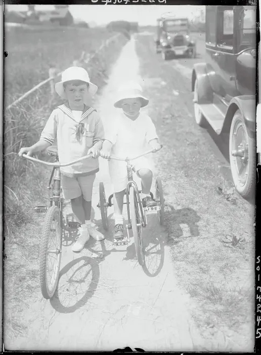 Framed Print : Young Brothers out for Bicycle Rides Framed Print : Young Brothers out for Bicycle Rides